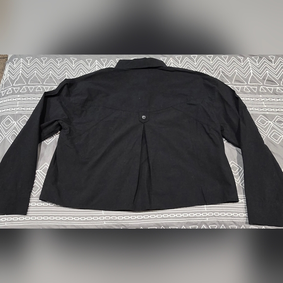 Madewell Signature Poplin Crop Shirt In Black Size XS - Picture 7 of 7